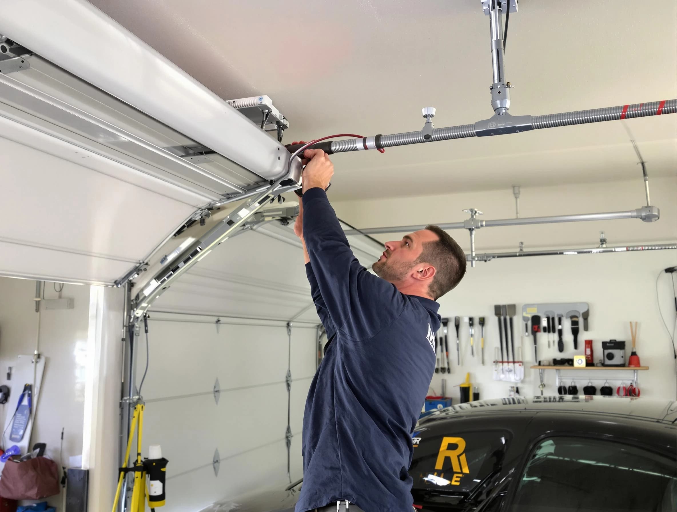 Gilbert Garage Door Repair technician performing garage door cable repair in Gilbert