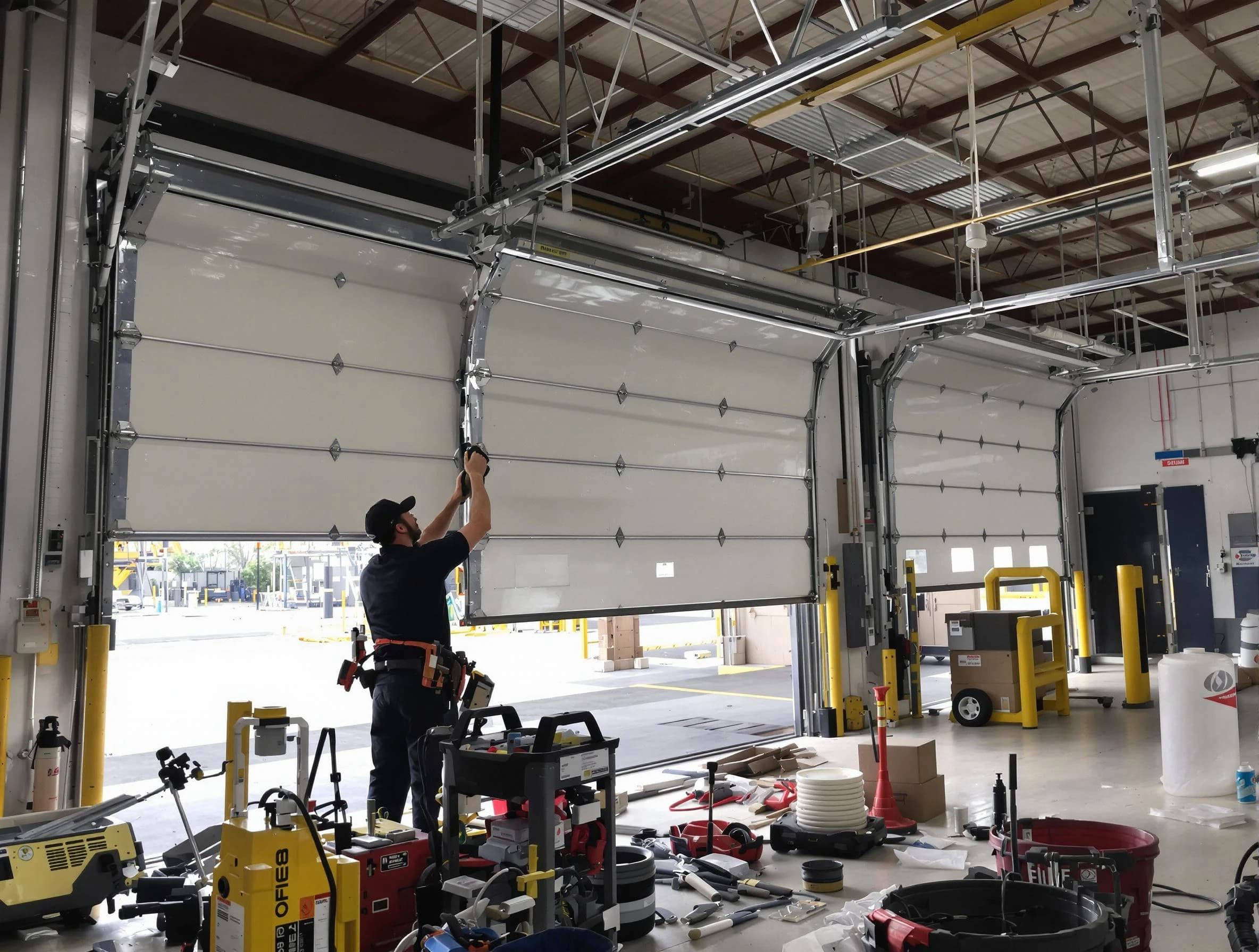 Gilbert Garage Door Repair technician performing commercial garage door repair in Gilbert