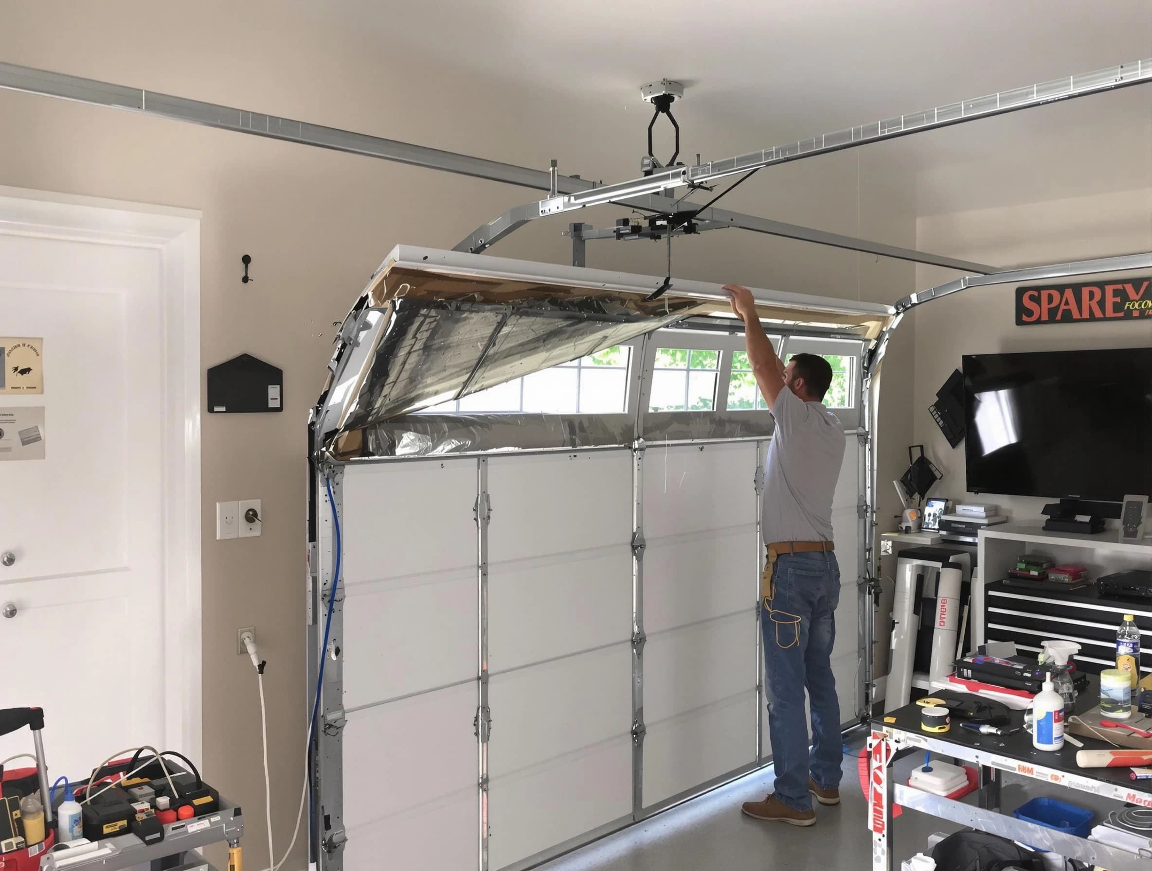 Garage door section replacement by Gilbert Garage Door Repair in Gilbert