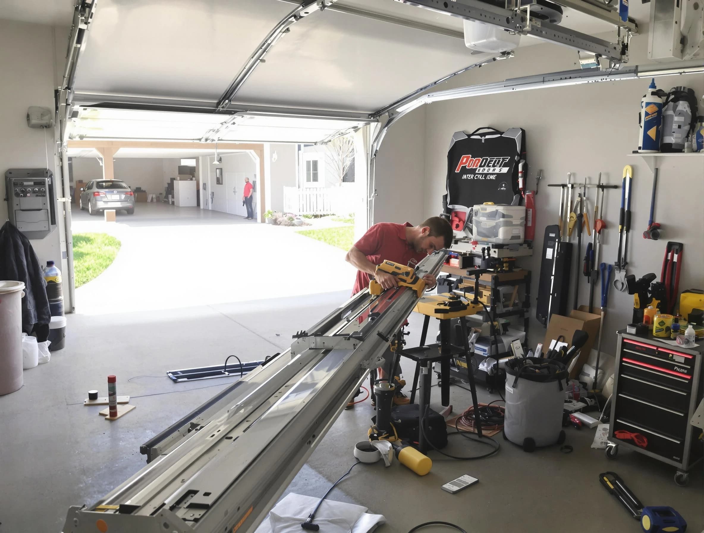 Gilbert Garage Door Repair expert performing track repair in Gilbert